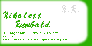 nikolett rumbold business card